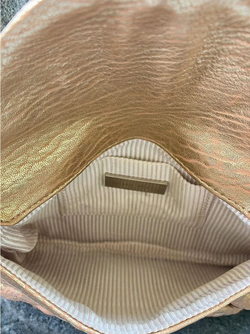 Classic Gold Leather Clutch - Lauren Merkin